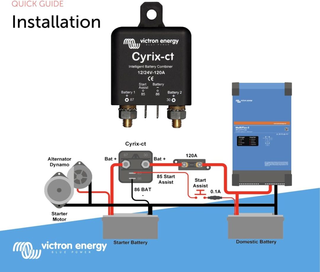 Victron Energy Cyrix-ct 12/24-Volt 120 amp Intelligent Battery Combiner