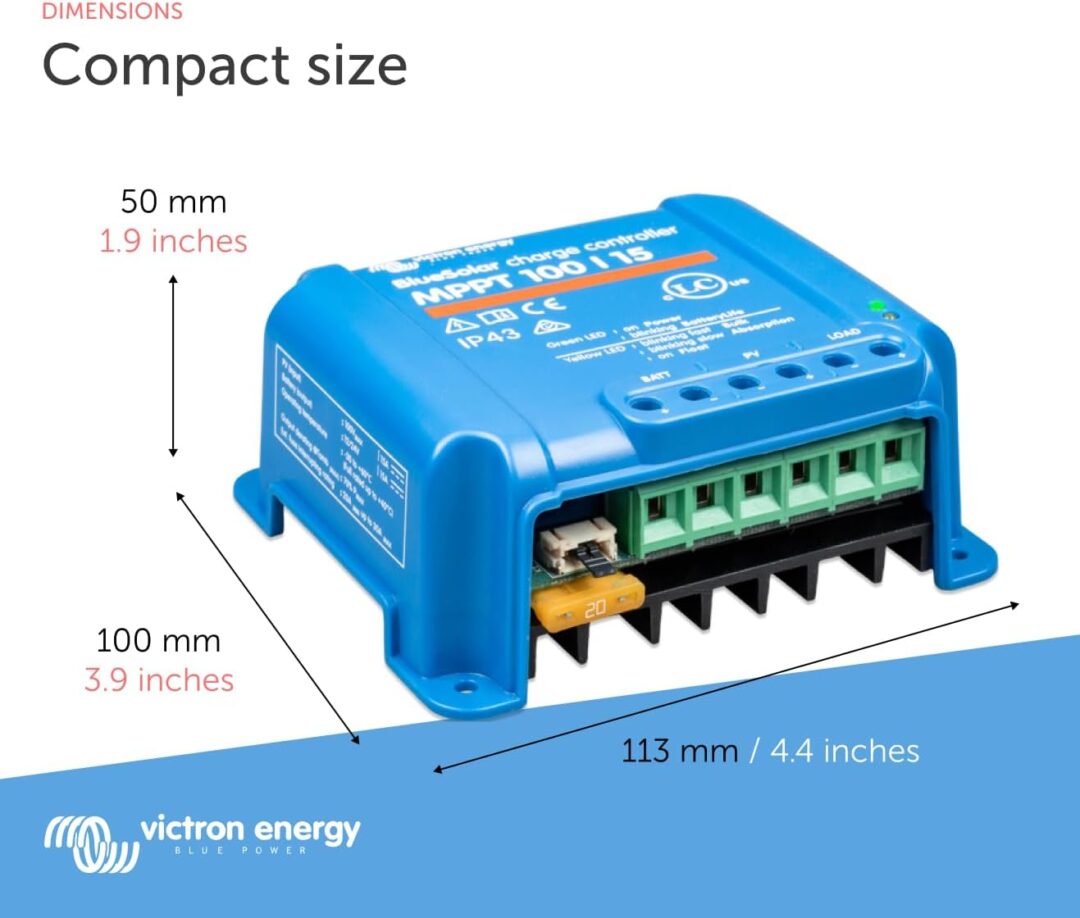 Victron Energy BlueSolar MPPT 100V 15 amp 12/24-Volt Solar Charge Controller